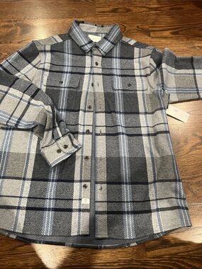 7 Diamonds Gray & Navy Plaid Button-Down Shirt